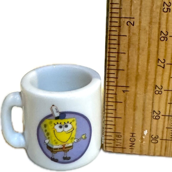 VTG 2002 TINY SPONGEBOB SQUAREPANTS CERAMIC MUG CUP MINI VIACOM COLLECTIBLE 1.25 - Picture 5 of 7